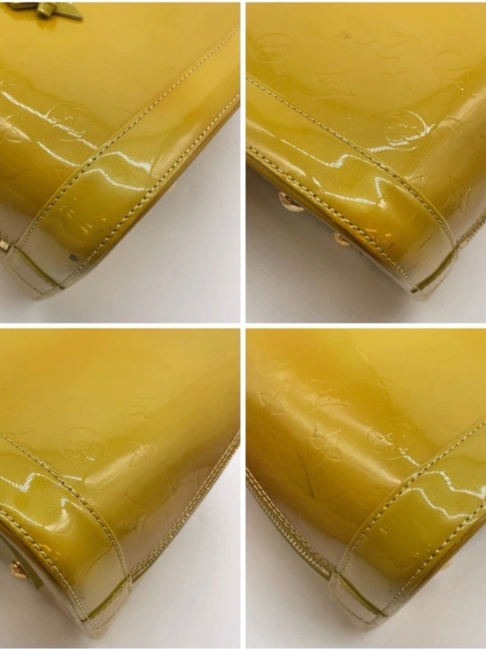 Louis Vuitton Yellow Patent Vernis Alma Satchel - Picture 7 of 16